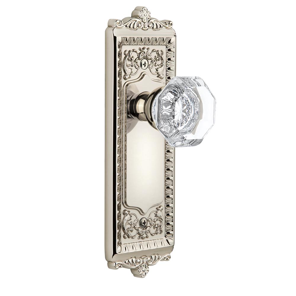 Grandeur by Nostalgic Warehouse WINCHM Complete Passage Set Without Keyhole - Windsor Plate with Chambord Knob in Polished Nickel
